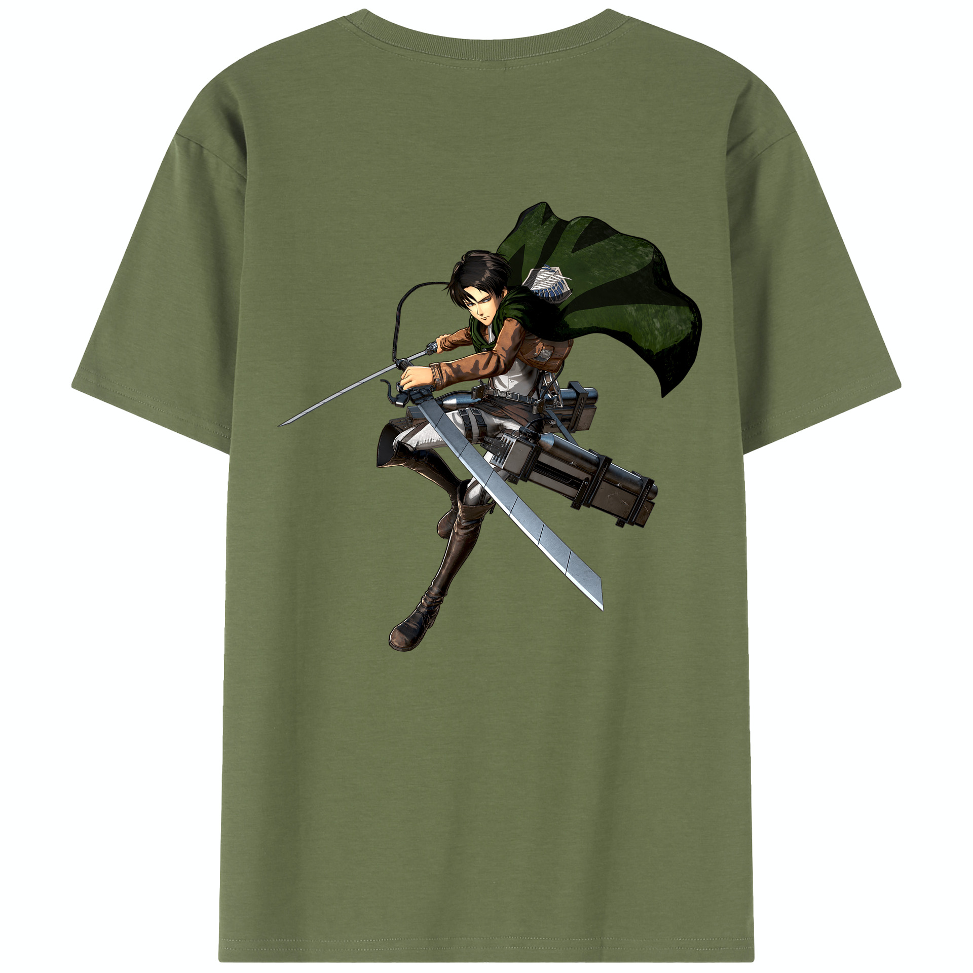（画像用） 進撃の巨人 リヴァイ·アッカーマン Attack on Titan Levi Ackerman 綿100％半袖Tシャツ（背面プリント）